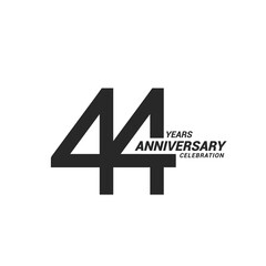 44 years anniversary celebration logotype