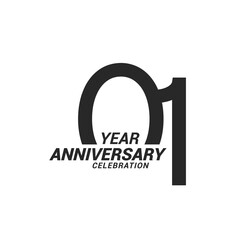 Obraz premium 1 year anniversary celebration logotype