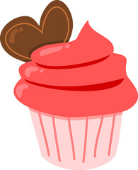 transparent illustration of a cupcake.