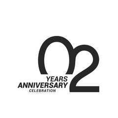 2 years anniversary celebration logotype