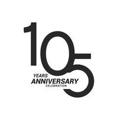 105 years anniversary celebration logotype - obrazy, fototapety, plakaty