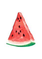 watermelon isolated on white. watercolor watermelon. picture. icon. vector illustration. juicy fruit. food. drawing