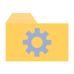 system folder icon, flat design, file system settings concept