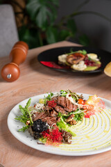 salad with beef meat