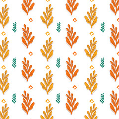 Fototapeta premium Seamless Fabric Pattern with Autumn Leaves 