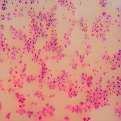 Escherichia Coli (E. Coli.) cells or 3D bacteria under microscope