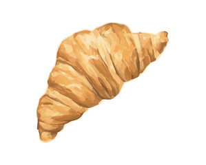 croissant isolated on white. croissant. vector illustration. watercolor. food.