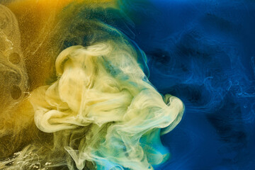 Liquid fluid art abstract background. Mix of dancing acrylic paints underwater © amixstudio