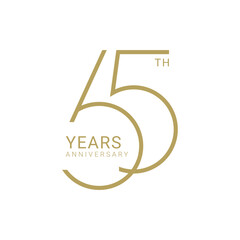65, 65th Year Anniversary Logo, Vector Template Design element for birthday, invitation, wedding, jubilee and greeting card illustration.