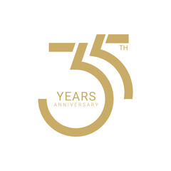 35, 35th Year Anniversary Logo, Vector Template Design element for birthday, invitation, wedding, jubilee and greeting card illustration. - obrazy, fototapety, plakaty