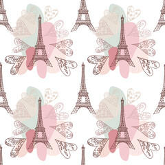Eiffel tower seamless pattern 1