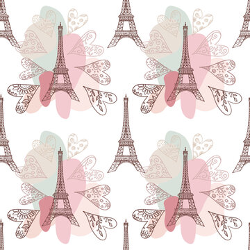 Eiffel tower seamless pattern 1