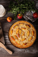 Delicious homemade tart with fruits