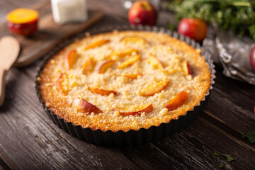 Delicious homemade tart with fruits
