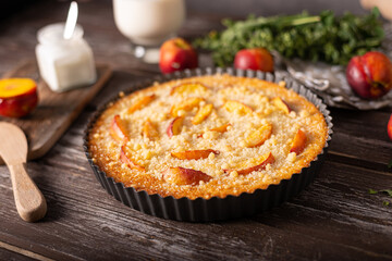 Delicious homemade tart with fruits