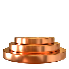 Gold podium 3d render.