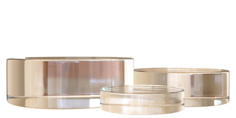 Realistic glass podium.3d render