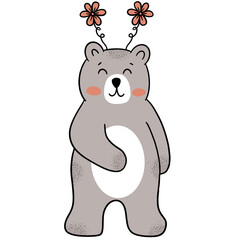 Cute bear cartoon design character 