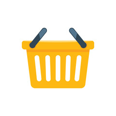 Shopping basket icon or symbol with flat color