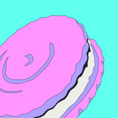 fashion minimal illustration. Stylish sweet cookies
