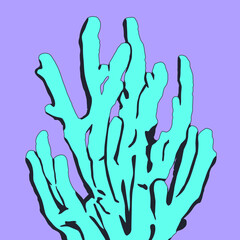 fashion minimal illustration. Stylish coral. ocean lover concept