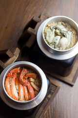 蟹釜飯と牡蛎釜飯