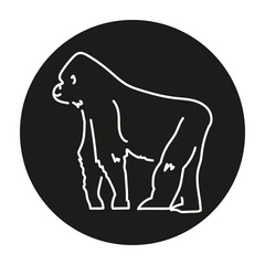 Gorilla color line illustration