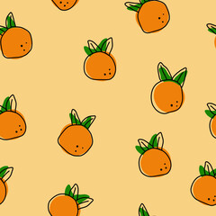 Seamless orange memphis pattern