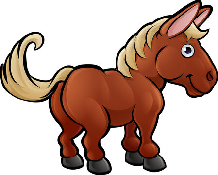 A horse farm animals cartoon character