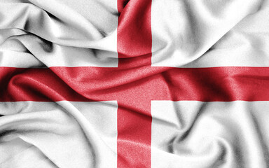 fabric texture curved flag of England