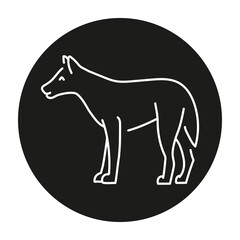 Dingo dog color line illustration. Animals of Australia