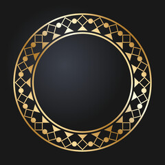 Beautiful round golden frame. Festive design. Gold border. Round frames vector.