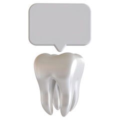 Tooth with speech bubble.