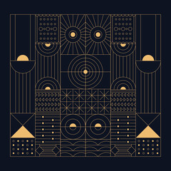 Modern geometric art deco. Vector abstract geometric background. Vector illustration.