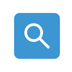 Blue search icon for websites and apps. Search bar icon with simple magnifier glass. Vector illustration.