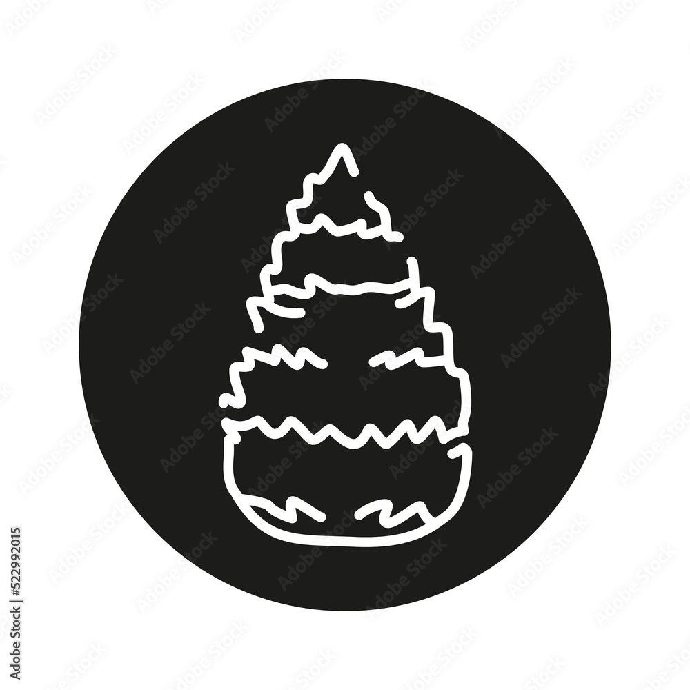 Poster fir tree color line icon. pictogram for web page