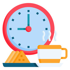 Coffe Break flat color icon. Can be used for digital product, presentation, print design and more.