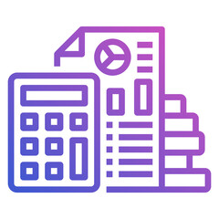 Accounting line gradient icon. Can be used for digital product, presentation, print design and more.