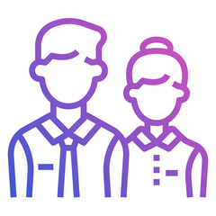 Employee line gradient icon. Can be used for digital product, presentation, print design and more.
