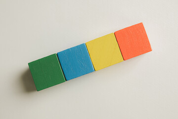 Colorful Wooden Cube on white background.