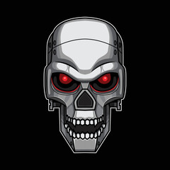 skull cyborg head graphic