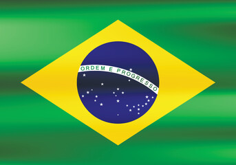 Flag of Brazil. Brazilian national symbol in official colors. Template icon. Abstract vector background