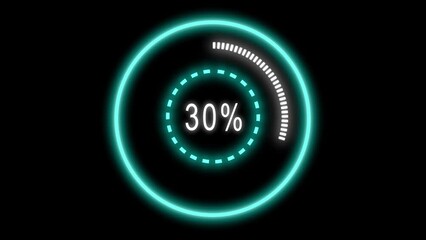 Timelapse - counting from 0 to 100 percent, smartphone battery level indicator - close up macro view of gadget display, screen, black background Abstract, technology, power and time lapse concep - Powered by Adobe