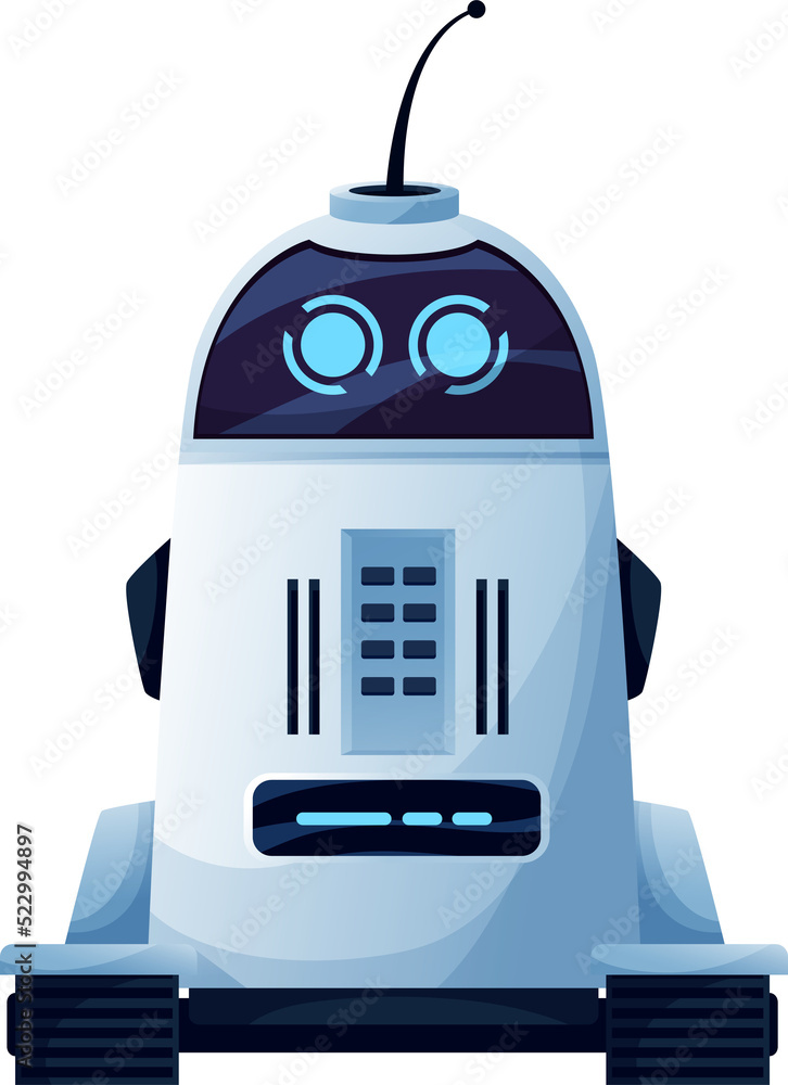 Aufkleber Robot, android bot cyborg or space droid on wheels