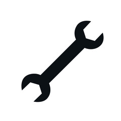 Wrench spanner icon screwdriver logo. Maintain gear wrench mechanic pictogram symbol