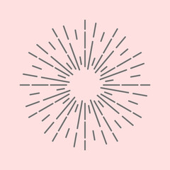 Obraz premium Sunburst beams logo. Sun burst doodle beam. Radial sunrise vector icon set
