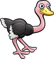 An ostrich bird safari animals cartoon character