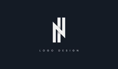 Geometric Initial Letter IN or NI Logo. Usable for Business and Company Branding Logos. Flat Vector Logo Design Template Element.