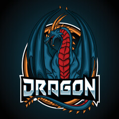 Dragon esport mascot logo design