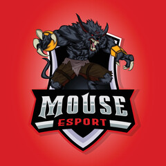 Mouse esport mascot logo design